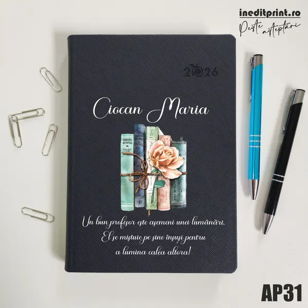 Agenda personalizata 2026 Cadru didactic AP31 DELUXE PREMIUM, Ortisei Albastru