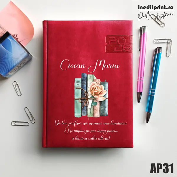 Agenda personalizata 2026 Cadru didactic AP31 DELUXE PREMIUM, Narni Fucsia