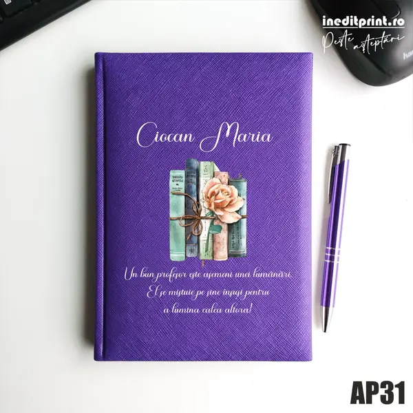Agenda personalizata 2026 Cadru didactic AP31 NEDATATA RT, Mov-Adria
