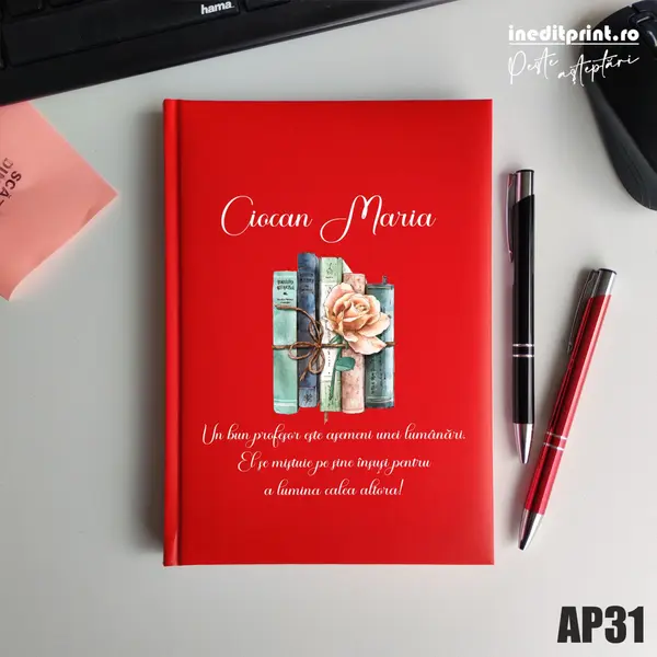 Agenda personalizata 2026 Cadru didactic AP31 NEDATATA RT, Rosu