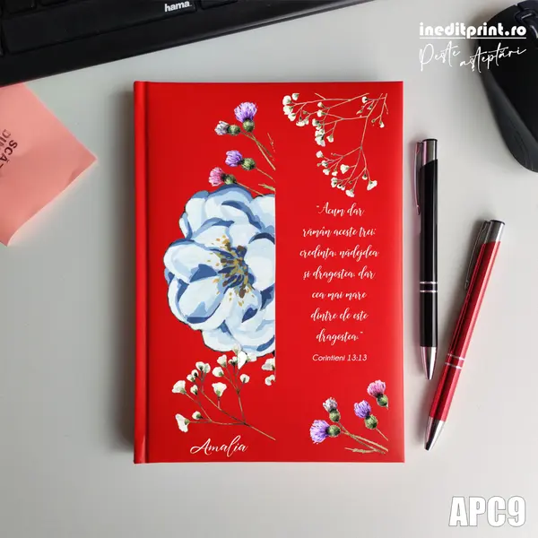 Agenda personalizata 2026 Corinteni 13:13 APC9 NEDATATA RT, Rosu