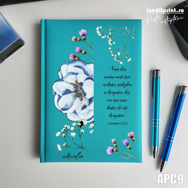 Agenda personalizata 2026 Corinteni 13:13 APC9 NEDATATA RT, Turcoaz