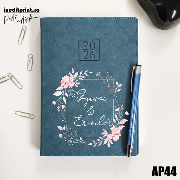 Agenda personalizata 2026 Cuplu AP44 DELUXE PREMIUM, Chianti Verde Cyprus