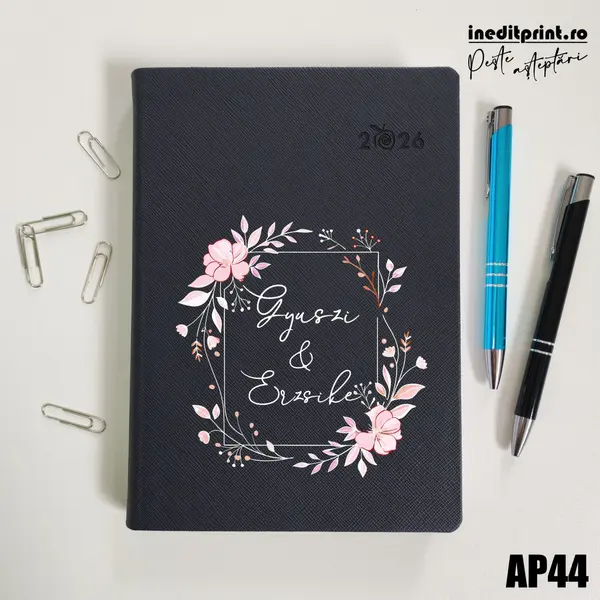Agenda personalizata 2026 Cuplu AP44 DELUXE PREMIUM, Ortisei Albastru