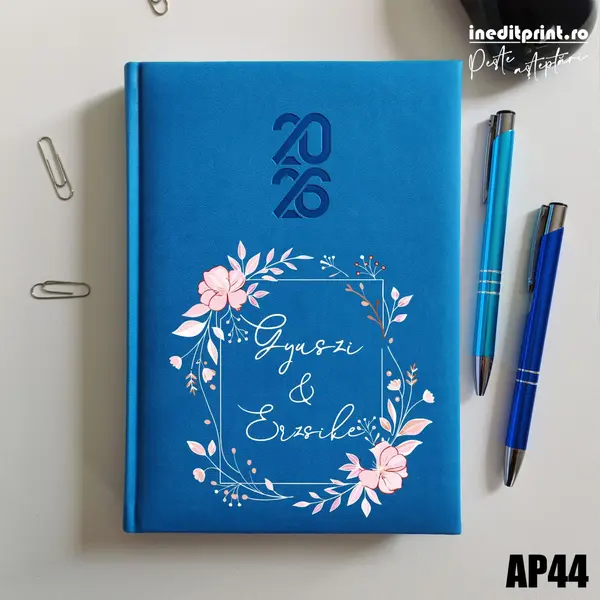 Agenda personalizata 2026 Cuplu AP44 STANDARD HT2, ALBASTRU DESCHIS