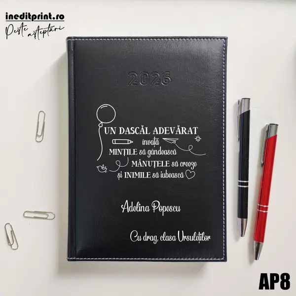 Agenda personalizata 2026 Dascal adevarat AP8 DELUXE H, Corinaldo Negru