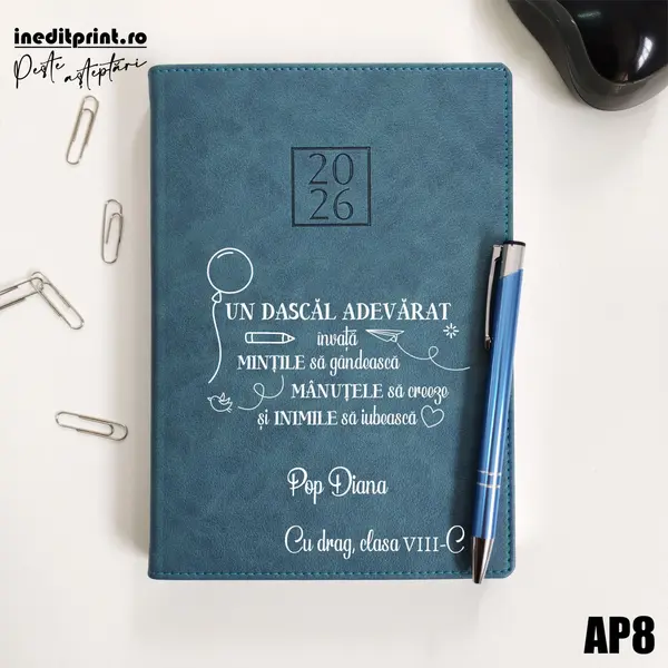 Agenda personalizata 2026 Dascal adevarat AP8 DELUXE PREMIUM, Chianti Verde Cyprus