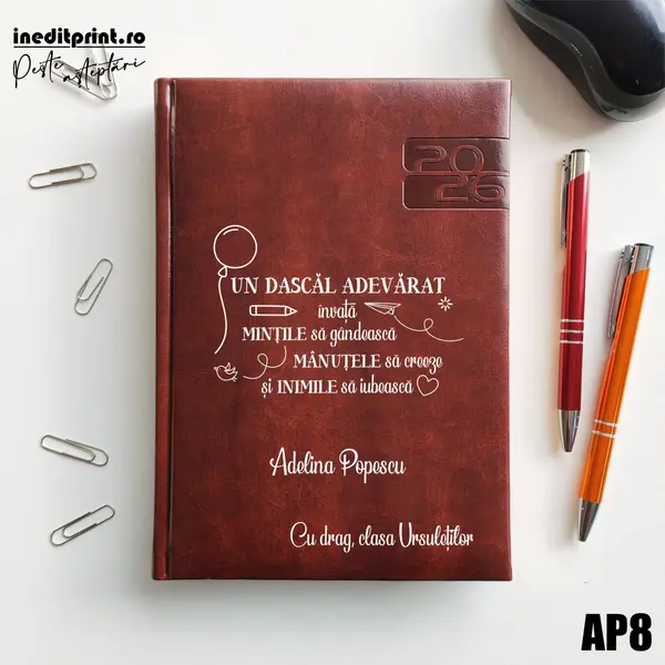 Agenda personalizata 2026 Dascal adevarat AP8 DELUXE PREMIUM, Narni Maro