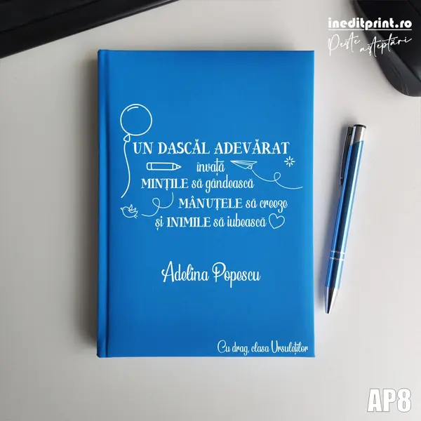 Agenda personalizata 2026 Dascal adevarat AP8 NEDATATA RT, Bleu