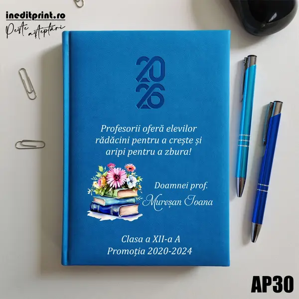 Agenda personalizata 2026 Doamna Profesoara AP30 STANDARD HT2, ALBASTRU DESCHIS
