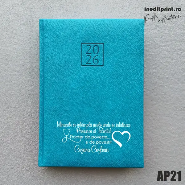 Agenda personalizata 2026 Doctor de poveste AP21 DELUXE H, Edolo Turcoaz