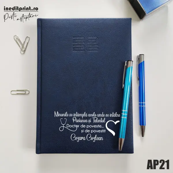 Agenda personalizata 2026 Doctor de poveste AP21 DELUXE PREMIUM, Chiavenna Albastru