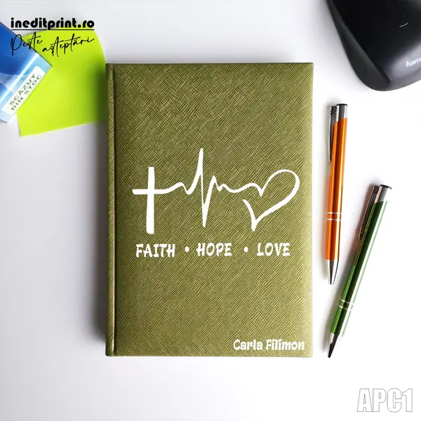 Agenda personalizata 2026 Faith Hope Love APC1 NEDATATA RT, Verde-Adria