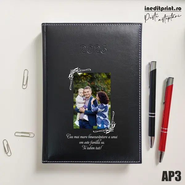 Agenda personalizata 2026 Foto + Text AP3 DELUXE H, Corinaldo Negru