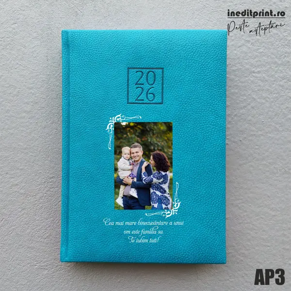 Agenda personalizata 2026 Foto + Text AP3 DELUXE H, Edolo Turcoaz