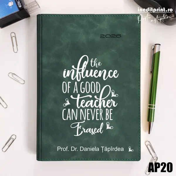 Agenda personalizata 2026 Good Teacher AP20 DELUXE PREMIUM, Chia Suple Verde