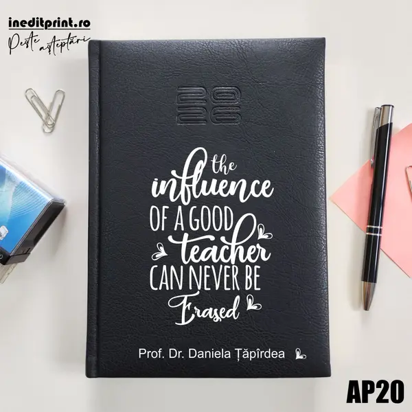 Agenda personalizata 2026 Good Teacher AP20 DELUXE PREMIUM, Chiavenna Negru