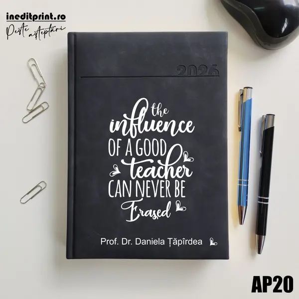 Agenda personalizata 2026 Good Teacher AP20 DELUXE PREMIUM, Chia Negru