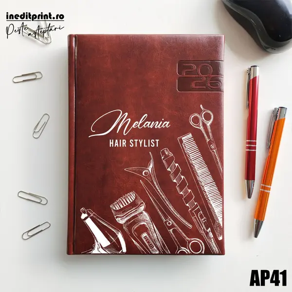 Agenda personalizata 2026 Hair Stylist AP41 DELUXE PREMIUM, Narni Maro