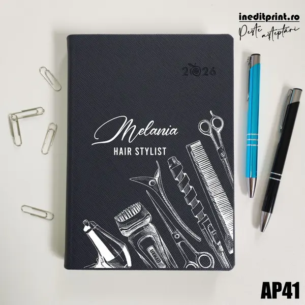 Agenda personalizata 2026 Hair Stylist AP41 DELUXE PREMIUM, Ortisei Albastru
