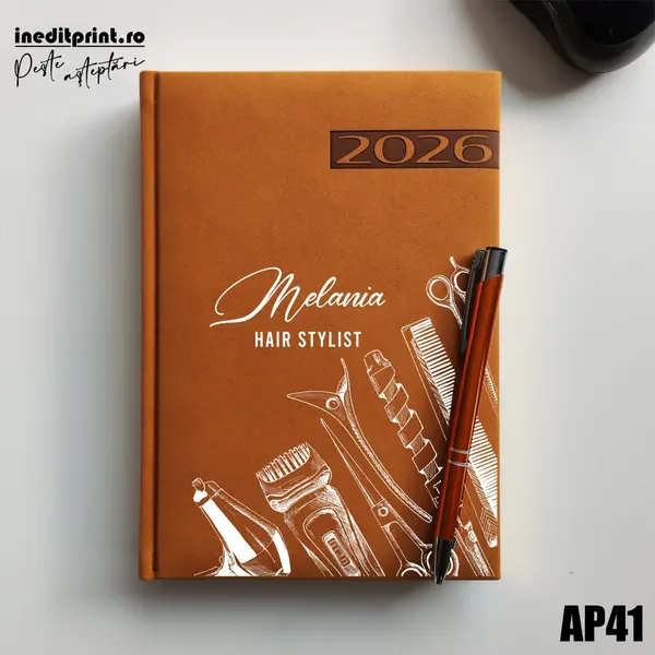 Agenda personalizata 2026 Hair Stylist AP41 DELUXE PREMIUM, Teano Maro