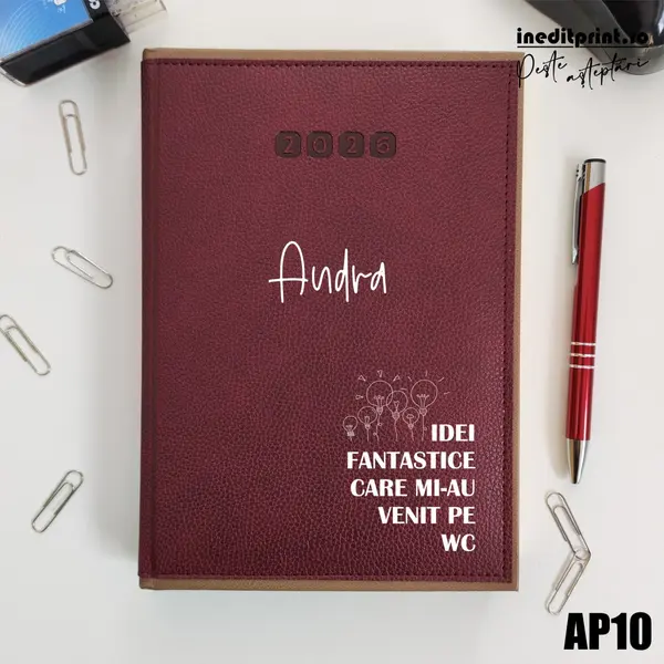 Agenda personalizata 2026 Idei noi AP10 DELUXE PREMIUM, Alghero Bordo