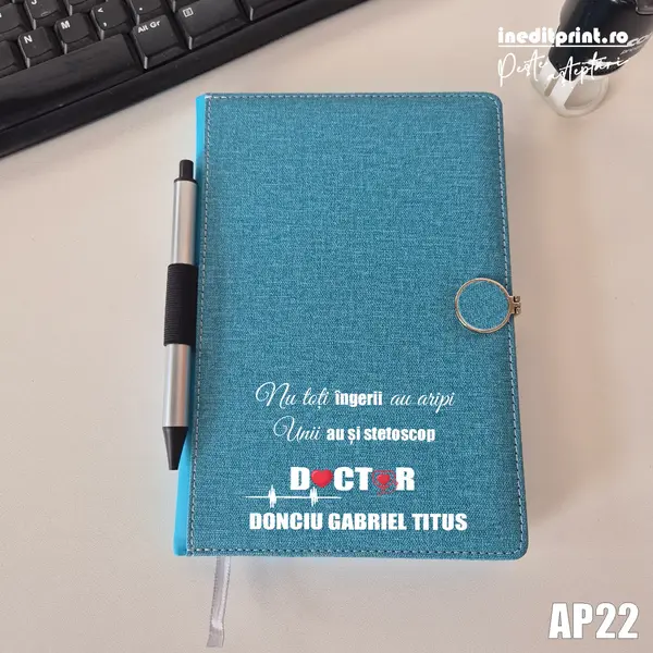 Agenda personalizata 2026 Ingeri cu stetoscop AP22 NEDATATA AD, TURCOAZ CP