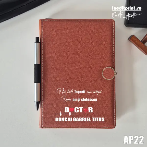 Agenda personalizata 2026 Ingeri cu stetoscop AP22 NEDATATA AD, Maro CP