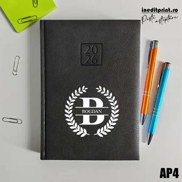 Agenda personalizata 2026 Initiala + Nume - AP4 DELUXE H, Edolo Maro