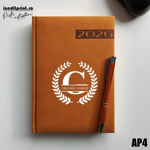 Agenda personalizata 2026 Initiala + Nume - AP4 DELUXE PREMIUM, Teano Maro