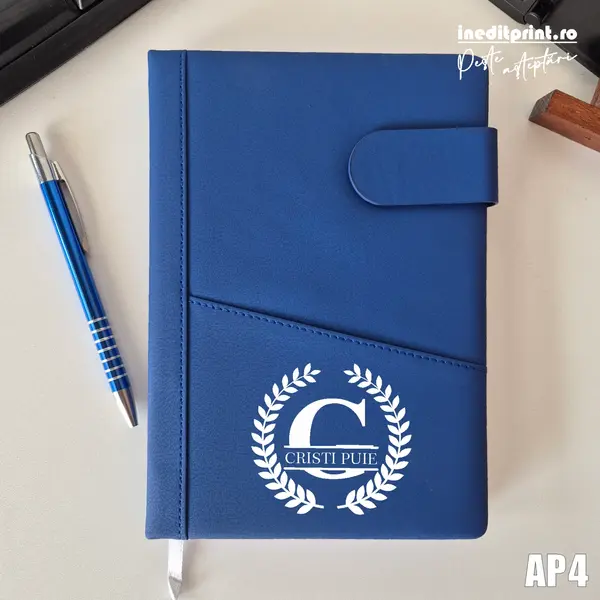 Agenda personalizata 2026 Initiala + Nume - AP4 NEDATATA AD, ALBASTRU CB
