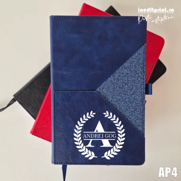 Agenda personalizata 2026 Initiala + Nume - AP4 NEDATATA AD, ALBASTRU X-LINE