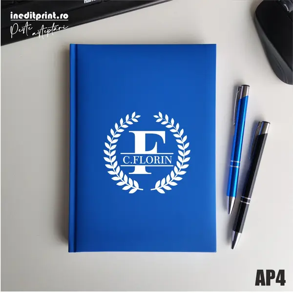 Agenda personalizata 2026 Initiala + Nume - AP4 NEDATATA RT, ALBASTRU