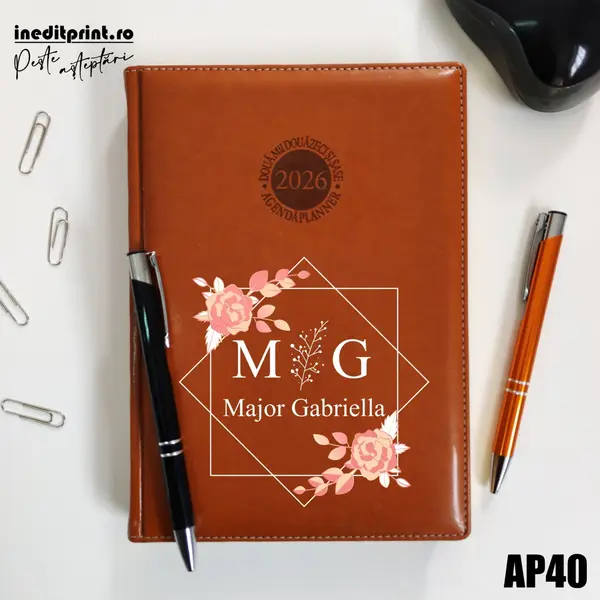 Agenda personalizata 2026 Initiala + Nume AP40 DELUXE PREMIUM, Amsterdam Maro