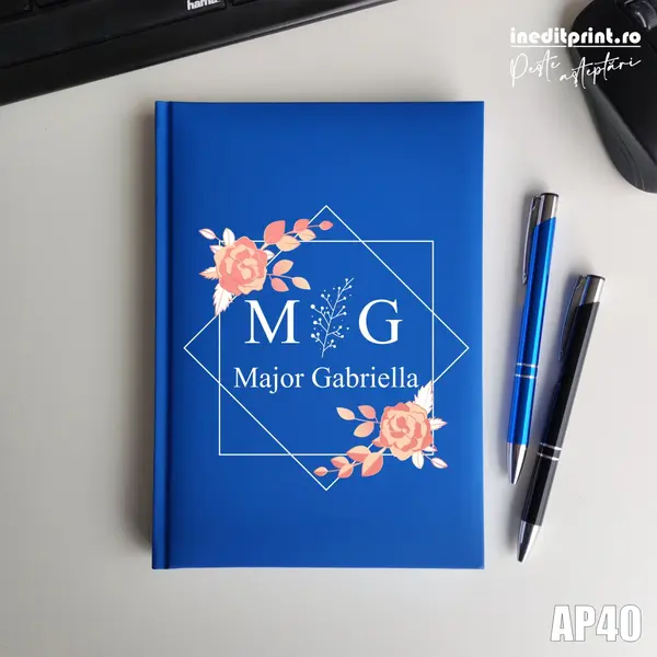 Agenda personalizata 2026 Initiala + Nume AP40 NEDATATA RT, ALBASTRU