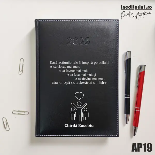 Agenda personalizata 2026 Lider adevarat AP19 DELUXE H, Corinaldo Negru