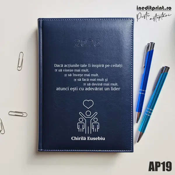 Agenda personalizata 2026 Lider adevarat AP19 DELUXE H, Corinaldo Albastru