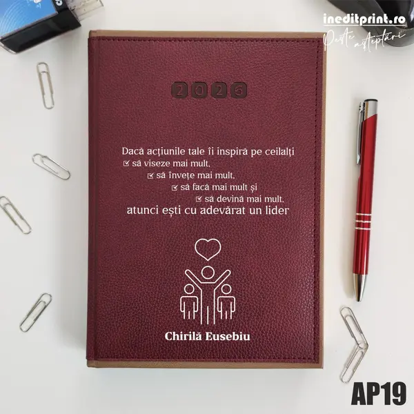 Agenda personalizata 2026 Lider adevarat AP19 DELUXE PREMIUM, Alghero Bordo