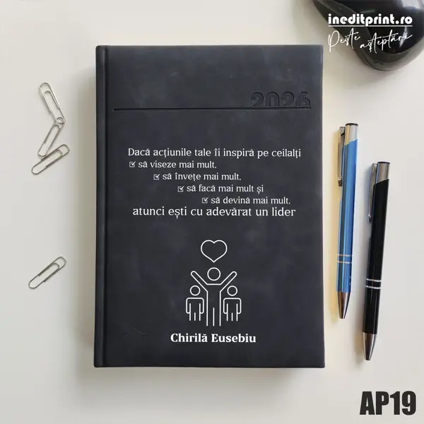 Agenda personalizata 2026 Lider adevarat AP19 DELUXE PREMIUM, Chia Negru