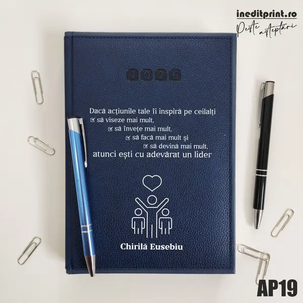 Agenda personalizata 2026 Lider adevarat AP19 DELUXE PREMIUM, Alghero Albastru