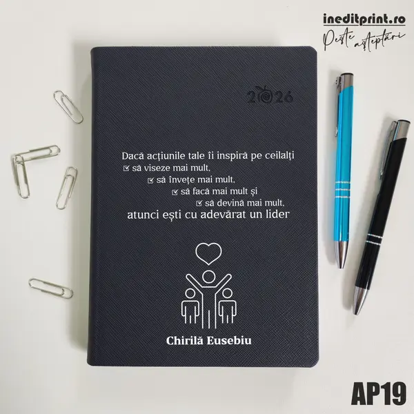 Agenda personalizata 2026 Lider adevarat AP19 DELUXE PREMIUM, Ortisei Albastru
