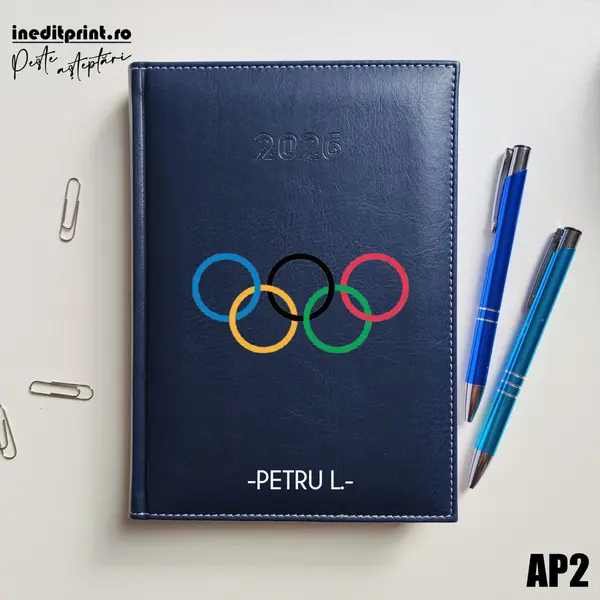 Agenda personalizata 2026 Logo + Nume AP2 DELUXE H, Corinaldo Albastru