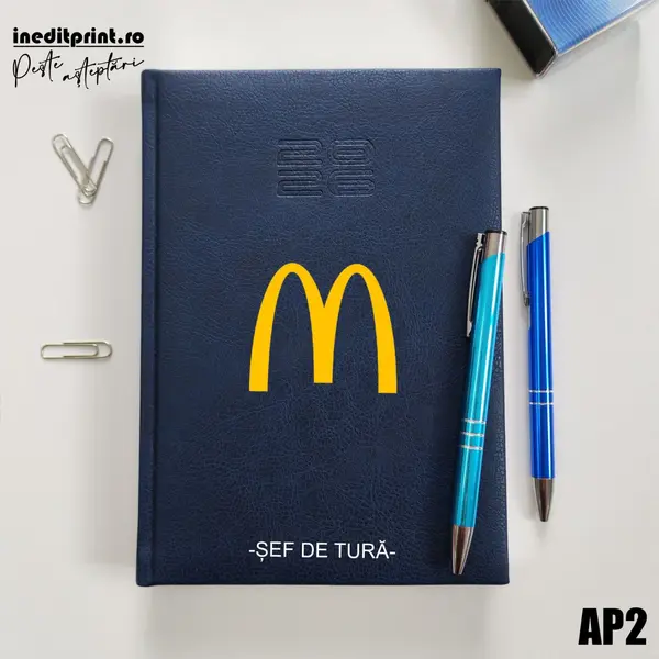Agenda personalizata 2026 Logo + Nume AP2 DELUXE PREMIUM, Chiavenna Albastru