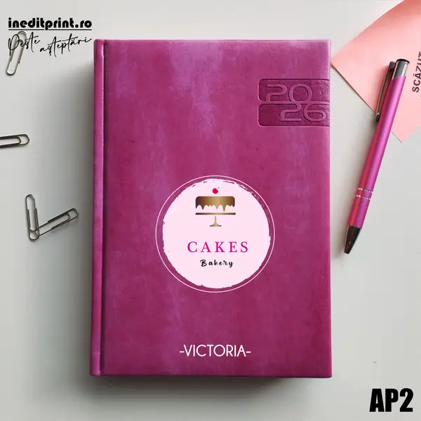 Agenda personalizata 2026 Logo + Nume AP2 DELUXE PREMIUM, Narni Purpuriu