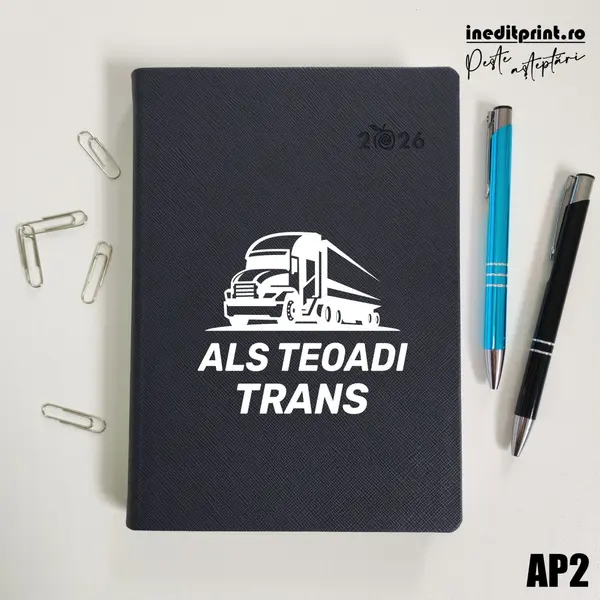 Agenda personalizata 2026 Logo + Nume AP2 DELUXE PREMIUM, Ortisei Albastru