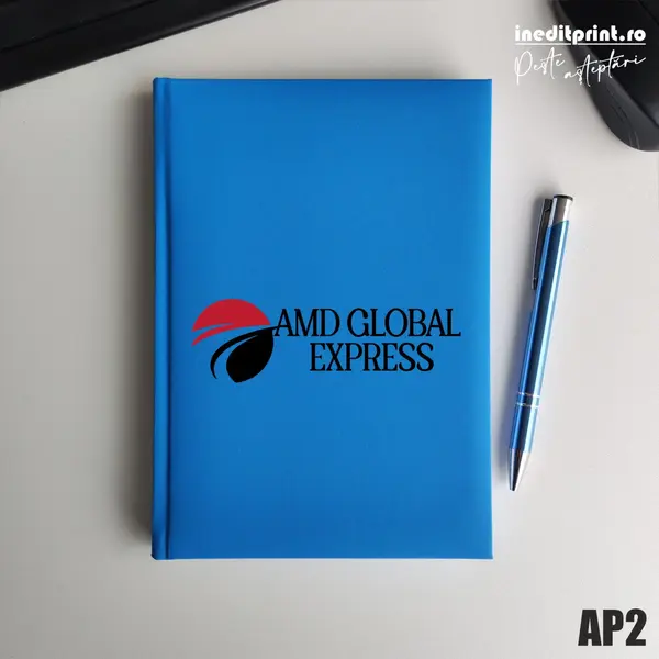 Agenda personalizata 2026 Logo + Nume AP2 NEDATATA RT, Bleu