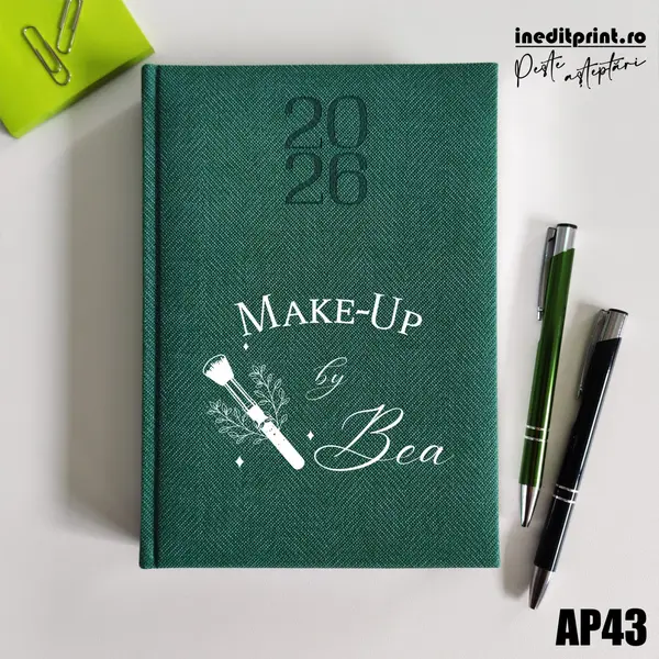 Agenda personalizata 2026 Make-Up AP43 DELUXE PREMIUM, Bard Verde