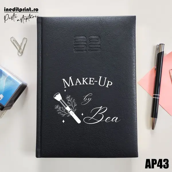 Agenda personalizata 2026 Make-Up AP43 DELUXE PREMIUM, Chiavenna Negru