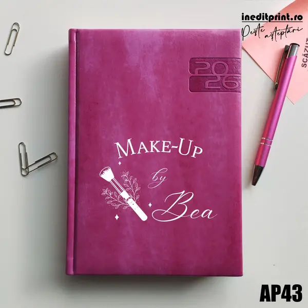 Agenda personalizata 2026 Make-Up AP43 DELUXE PREMIUM, Narni Purpuriu