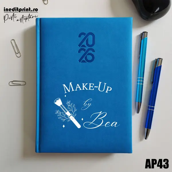Agenda personalizata 2026 Make-Up AP43 STANDARD HT2, ALBASTRU DESCHIS